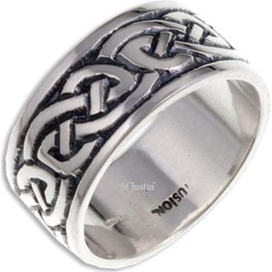 Endless Knot (Broad) Zilveren Ring,keltische ring Maat 59 (SR912.59)