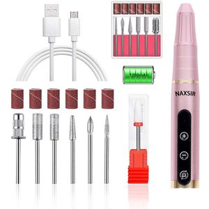 NAXSIR Elektrische Nagelcare Set | Profesionele Nagelpolijstmachine met 6 slijpkoppen | Tot 4 Uur Continugebruik | Multifunctioneel voor Thuis & Salon