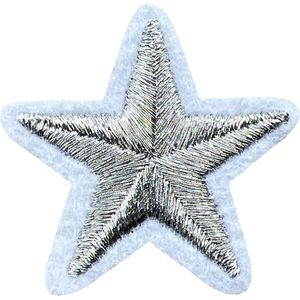 Ster Sterretje Zilver Strijk Patch Embleem 3.8 cm / 3.8 cm / Zilver