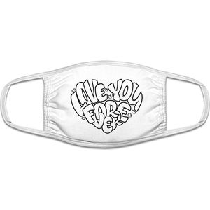 Love you forever mondkapje | kiss | grappig | gezichtsmasker | bescherming | bedrukt | logo | Wit mondmasker van katoen, uitwasbaar & herbruikbaar. Geschikt voor OV