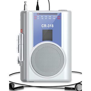 DailySupplies® Cassette Speler - Walkman - Wit en Lichtgrijs