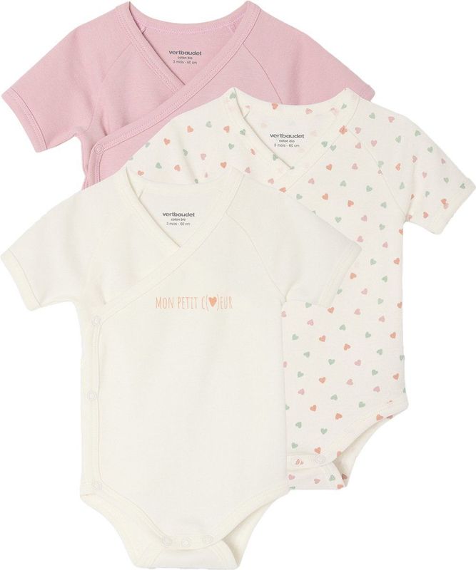 Rompertjes - Set van 3 - Korte Mouwen - 100% Biologisch Katoen