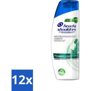 12 x Head & Shoulders - Shampoo - Jeukende Hoofdhuid - 2-in-1 - Verzachtend & Verfrissend - 270 ml - Hoofdpijn Shampoo - Roos Shampoo - Jeukende Hoofdhuid Shampoo - Shampoo Voor Gevoelige Hoofdhuid - Eucalyptus Shampoo