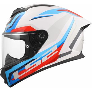 LS2 FF820 Rapid III helm Hyper glans wit blauw rood XL