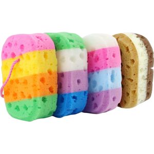 Goodivery® - Badspons - Set van 4 badsponsen - scrubsponsen - badproducten - lichaamssponsen - zachte douchesponsen - badkameraccessoires
