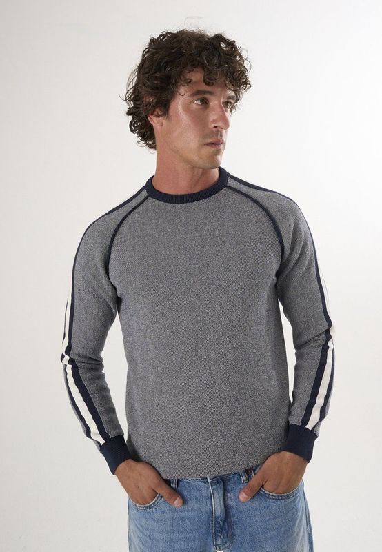 Felix Hardy - Ronde Hals Trui - Navy Melange - 100% Katoen - Heren - 2XL