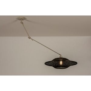 Lumidora Hanglamp 31230 - E27 - Zwart - Beige - Zand - Metaal