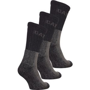 Caterpillar Heavy Duty Heren Werksokken 3 paar Zwart/Grijs - Maat 43-46