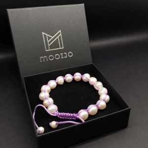 Mooijo Shamballa Zoetwaterparel armband violet