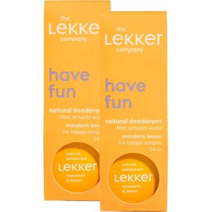 The Lekker Company deodorant crème mandarijn & citroen duoverpakking