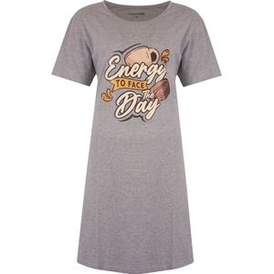 Temptation Dames Nachthemd - Big Shirt - Grijs Melange - Maat S