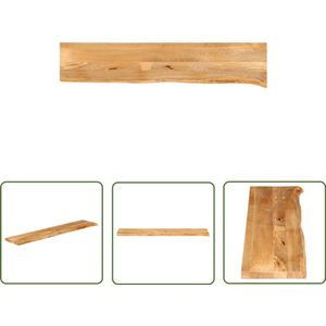The Living Store Tafelblad met natuurlijke rand 180x20x3,8 cm massief mangohout - Tafelblad - Mangohouten Tafelblad - Massief Mangohout - Natuurlijkt Tafelblad - Vintage Tafelblad