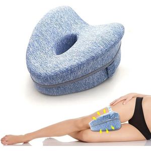 Daity 1 Zijslaapmat met banden, knie- en beenkussen, steunkussen, zachte vulling - Geschikt voor zijslapers (blauw)