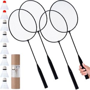 Badmintonset 8 Shuttlecocks 61 cm 12 delig - Badmintonracket - Badminton Set