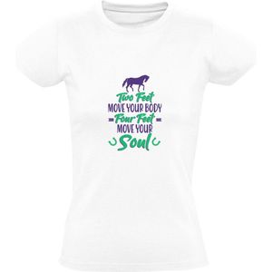 Paarden move Dames T-shirt | Manege | Paard | Paardrijden | Hengst | Pony | Wit