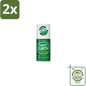 Happy Earth – Deodorant Roll-On – 100% Natuurlijk Bergamot Cedarwood – 75 ml - Voordeelverpakking - 2 stuks - Natuurlijke deodorant - Roll-on deodorant
