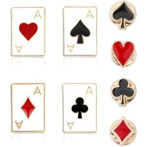 8 poker brooches for women and men - Hearts design