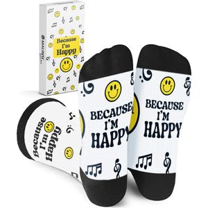 Malinsi® Sokken Heren Happy - Grappige Huissokken t/m 46 - Vaderdag Cadeau Mannen - Vader Papa Socks - Geschenkset voor Man