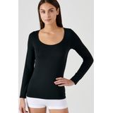 Damart - T-shirt met lange mouwen Thermolactyl Sensitive onzichtbaar - Dames - Zwart - 34-36 (XS)