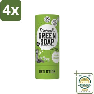 Marcel's Green Soap - Deodorant Stick - Tonka & Muguet - Langdurige frisheid - 40 gr - Voordeelverpakking - 4 stuks - Aluminiumvrij deodorant - Biologische deodorant