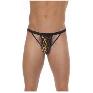 Amorable - Mannenstring met luipaardprint - Bruin/zwart - Polyamide - One-size