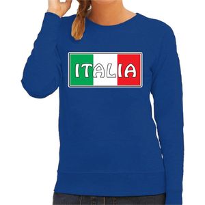 Italie / Italia landen sweater blauw dames -  Italie landen sweater / kleding - EK / WK / Olympische spelen outfit S