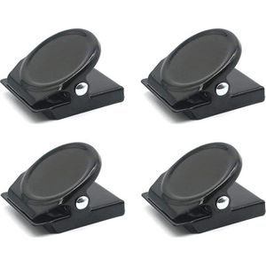 CHPN - Magneetclips - Whiteboard klem - Magnetische klemmetjes - Koelkast klem - Klembord, Zwart - Mat - Magnetisch - 4 stuks