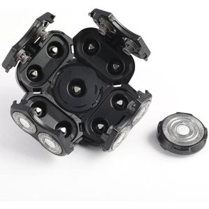 Verbeterde, drijvende, waterdichte elektrische scheerkop met 9 mesjes (zwart)