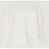 T-shirt - Lange Mouwen - Boxy Fit - Getextureerde Katoenen Jersey