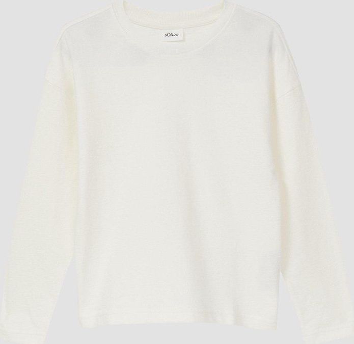 T-shirt - Lange Mouwen - Boxy Fit - Getextureerde Katoenen Jersey