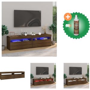 vidaXL Tv-meubelen met LED-verlichting 2 st 75x35x40 cm bruineiken - Kast - Inclusief Houtreiniger en verfrisser