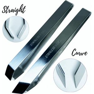 Pincet set 2 stuks - Gebogen en Recht | Gebogen pincet | Twizzers Set | Vierkant pincet - roestvrij staal