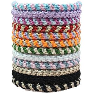 Brenzoos - 12 stuks elastische haarelastiekjes - voor dames en meisjes - in 12 verschillende kleuren