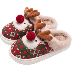 Comfeet - Pantoffels - Groene - Dames en Heren - Anti-slip - Pluche Voering