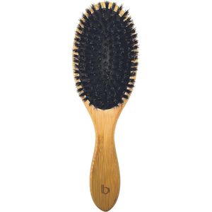 Grote ovale paddleborstel voor alle haartypes - 100% natuurlijk bamboe en varkenshaar