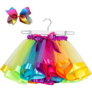 *** Tutu Rok Gekleurd Vrolijk - Tule rok in Regenboogkleuren - Maat 80/86/92 - Meisjesrokje 12-18 maanden - van Heble® ***