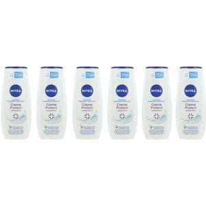 NIVEA 6 x Creme Protect Douchecrème 250 ml | Milde verzorging met vitamine C & E