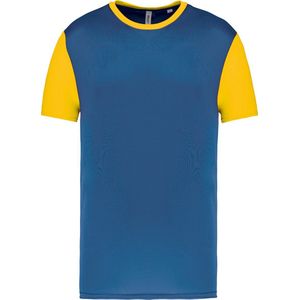 Tweekleurig herenshirt jersey met korte mouwen 'Proact' Royal Blue/Yellow - S