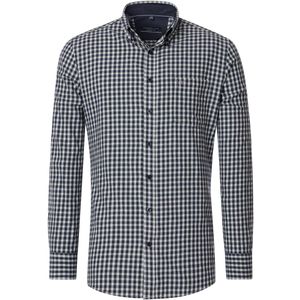 CASA MODA - Sport Comfort Fit - Flanel Overhemd - Blauw Geruit - Strijkvriendelijk