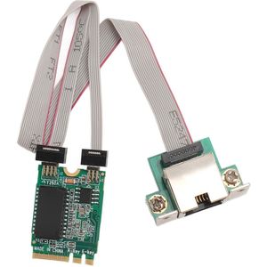 M.2 A E Netwerkkaart NIC Gebogen Pin, Gigabit Ethernet Server Adapter, M.2 A E I210AT Gigabit Server NIC Adapter met Enkele Poort Ondersteunt 1000/100/10Mbps,NIC I210AT Chip GBE