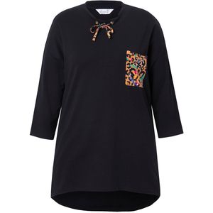 MIAMODA MIAMODA - Dames - Sweatshirt borstzak 3/4-mouwen - Zwart - Maat 42