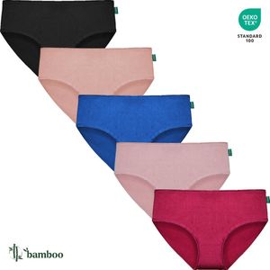 Dames Mini Slip - Effen - Mix Kleuren - 5-Pack - Maat XXL/3XL - Bamboe Viscose - Dames Ondergoed - Lingerie