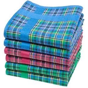 Zakdoeken van Schotse stof - 100% katoen - 6 stuks - Meerkleurig