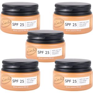 UpCircle Zonnebrand crème - SPF 25 - Upcycled frambozen - Face - UVA - UVB Filters - 20 ML - 5 stuks