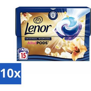 10 x Lenor - Wasmiddel Pods - Universeel - Amber & Orchidee - 15 Wasbeurten - Wasmiddel Pods - Wascapsules - Gouden Orchidee - Wasgeur - Was Reiniging