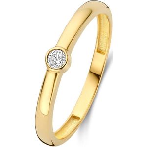 Isabel Bernard - Rivoli Josie - Stacking Ring - 14 Karaat Goud - Zirkonia Steentje