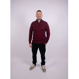 BOSS Kanobix Half Zip Trui Bordeaux - Maat L - Heren - Schipperstrui