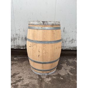 Eiken Wijnvat (Regenton / Statafel) van 225 liter, onbewerkt en geschuurd