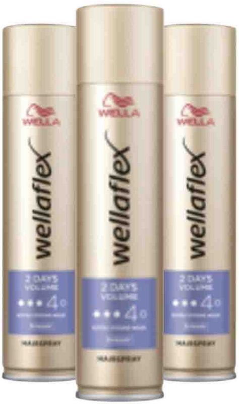 Wella Flex Haarspray 2 Days Volume Extra Strong - 3 x 250 ml - Voordeelverpakking
