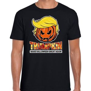 Halloween Trumpkin make Halloween great again verkleed t-shirt zwart voor heren - horror pompoen shirt / kleding / kostuum M